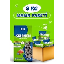 Solomon Yetişkin Somon'lu Süper Premium 9 Kg Somonlu Kedi Maması - Hipoalerjenik - Düşük Tahıllı - Yüksek Hayvansal Protein - Tüy Dökülme Engelleyici - Kolay Sindirilebilir - Kedi Maması 103 Ivory