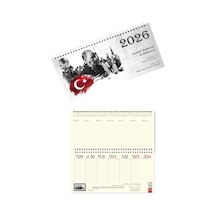 2026 Atatürk Haftalık Masa Takvimi Masa Sümeni Büyük Boy 33x16 Cm