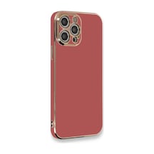 Apple Uyumlu iPhone 12 Pro Max Uyumlu Kılıf Volet Silikon - Kırmızı