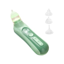 Geekyou Yeşil Bebek Elektrikli Burun Emici 5 Seviye Emme Gücü, Düşük Ses, Renkli Işık Ve Rahatlatıcı Müzik, Pil Ve Depolama Kutusu İle 3 Silikon Ucu