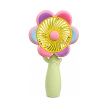Mini El Fanı Usb Şarjlı Type-c Bağlantılı 3 Kademeli Taşınabilir Elektrikli Fan Masaüstü Ve El Tipi Kullanım Renk Serinletici Fan Yeşil Sarı Pembe Papatya .