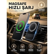 15w Magsafe Uyumlu Kablosuz Araç İçi Telefon Tutucu 3a Hızlı Şa