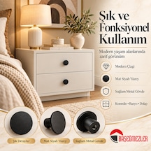 Haskan Yuvarlak Düğme Kulp Siyah