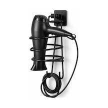 Alper Banyo Siyah Kare Fön Makinesi Askısı, Saç Kurutma Makinesi Tutacağı Yapışkanlı, Yapışkanlı Ve Vidalı Çok Renkli
