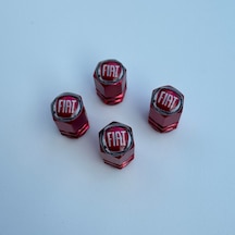 Fiat / Tofaş Serçe İle Uyumlu Logolu Alüminyum Altıgen Kırmızı Sibop Kapağı
