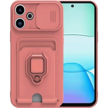 Xiaomi Redmi 13 4g Kılıf Zuma Kartvizitli Yüzüklü Silikon Pembe