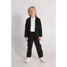 Dmb Boys & Girls Dmb Boys & Gırls Erkek Çocuk Beli Lastikli Ceket Pantolon T-shirt Kombinli Özel Gün Bayramlık 3'lü Erkek Çocuk Takım Siyah-2704