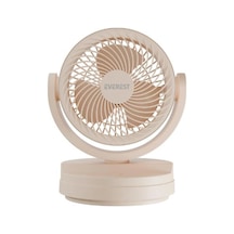 Everest Efn-509 Krem- Kahve 7 İnç 3 Kademeli 2100 Rpm Hız Duvar Tıpı Ve Masaüstü Usb Fan Kdo