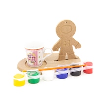 Na Neşeli Ahşap Uzay Temalı Ahşap Bardak Altı, Mumluk Ve Dekor Seti - Kahve Sunmu , Süs, Ahşap Boyama Model Bardakaltıastronotboyalı