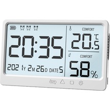 Dinosaurs Geek Elektronik Sıcaklık Ve Nem Ölçer Termometre - Beyaz