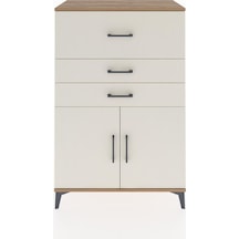 Hyperion Dolap Tek Raflı 3 Çekmeceli 2 Kapaklı 88x44x134 Çam-... Çam