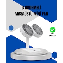 Ayarlanabilir Hızlı Çift Başlıklı Masaüstü Fan Gece Lambalı Serinici Çok Renkli