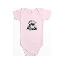 Zepplin Giyim Şirin Timsah Pembe Bebek Body Zıbın