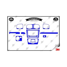 Volkswagen Golf 6 2008-2016 Torpido Konsol Trim Göğüs Maun Kaplama Set 14 Parça Mavi