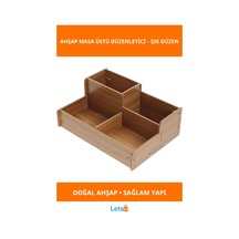 Doğal Ahşap Masa Üstü Düzenleyici Kutu 1 Adet