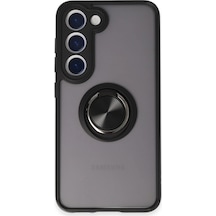 Samsung Galaxy Uyumlu S23 Kılıf Yüzüklü Ve Stant Özellikli Şık Premium Silikon Kapak Ryc/montreal Yüzüklü Siyah