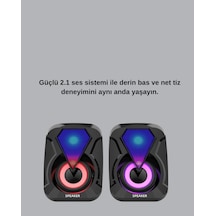 Ilkeshop Rgb Işıklı Usb Hoparlör Seti 9w Çıkış Gücü Derin Bas