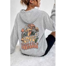 Kozia Outdoors Malkoçbey Baskılı Oversize Unisex Swetşhirt Gri Gri