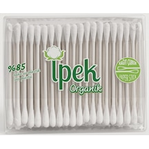 İpek Organik Kulak Temizleme Pamuğu 200 Adet -%100 Organik Saf Pamuk - Ecocert Sertifikalı - Kağıt Çubuklu Ve Plas