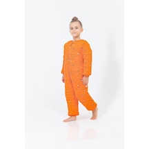 Cantoy Kız Erkek Çocuk Kalın Elyaf Dolgulu Premium Kalite 2.5 Tog Desenli Uyku Tulumu Turuncu