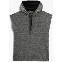 Koton Basic Spor Tişört Kolsuz Kapşonlu Gri Melanj 3Sam10022Nk 3Sam10022Nkgrm Gri Melanj
