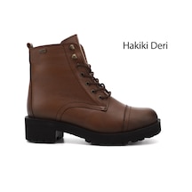 Gönderi(R) Gönderi R Kadın Taba Floter Fermuarlı Kauçuk Taban Hakiki Deri Postal Bot Dkzb61346461 Taba Floter