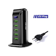5 Port Usb Şarj Hub Led Ekran Çoklu Usb Şarj İstasyonu Dock Masaüstü Duvar Ev Ab İngiltere Tak Eu