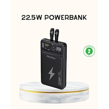 Nrzsnt Powerbank Hızlı Şarj 10000 Mah Dahili Kablo siyah Nrzsnt Powerbank Hızlı Şarj 10000 Mah Dahili Kablo siyah