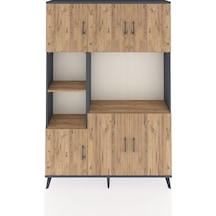 Arges Dolap 9 Raflı 6 Kapaklı 132x30x195 Antrasit-çam/çam Antrasit