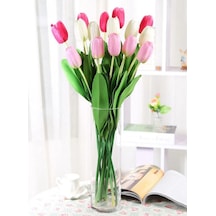 Silindir Cam Vazo Yükseklik : 23 Cm Genişlik 9 Cm Beyaz