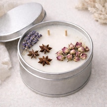 Kokulu Aromaterapi Mum Lavanta , Gül ,yıldız Anason İle Detaylandırılmış 001 - Beyaz