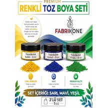 3'lü Set Premium Parafin Soya Wax Toz Mum Boyası Hobi Seti - 5 Cc Sarı, Mavi, Yeşil Bkfab3srmy5g Karışık