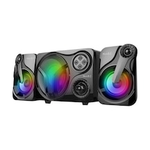 2+1 Bluetooth Lu Hoparlör Ses Sistemi Fm Radyo Sd Usb Led Işıklı