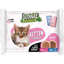 4 Adet Jungle 4 100 Gr. Çift Lezzet Pouch Yavru Kedi Tavuk-kuzu