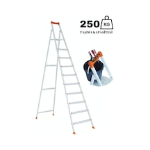 Ze Zigana Ev Gereçleri Hardy Plus 9+1 Ekstra Güçlü 250 Kg Taşıma Kapasiteli Metal Ev-ofis-bahçe-inşaat Tipi Merdiven