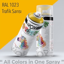 Wox Akrilik Sprey Boya, Ral 1023, Trafik Sarısı 400 Ml.