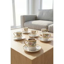 Portia 6 Kişilik Porselen Kahve Fincan Takımı - 90 Ml Renkli