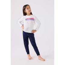 U.s. Polo Assn. 1962 Garson Yıldızlı Kız Çocuk Krem Uzun Kol Pijama Takım Krem