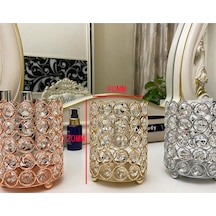 Gül Altın Tırnak Kalem Tutucu Kristal Cam Saklama Kutusu Avrupa Ve Amerika Masaüstü Kova Moda Makyaj Fırça Yuvarlak Süsler