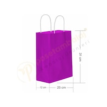 Lila Kraft Çanta Orta Boy 25x12x31 Cm 25 Adet