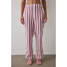 Penti Kırmızı Good Mood Pamuklu Çizgili Pijama Altı