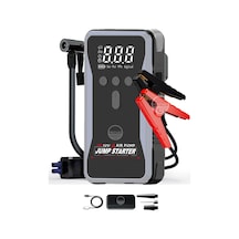 Şarjlı Taşınabilir 12 Volt Akü Takviye Cihazı Lastik Hava Kompresörü 5v Powerbanklı Işıklı Çantalı