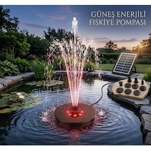 Güneş Enerjili Led Işıklı Su Fıskiyesi Bahçe Gölet Havuz Dekorasyon & Farklı Başlıklı Püskürtme Fıskiyesi