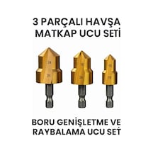 Merttools 3 Parça Havşa Matkap Uç Boru Genişletme Raybalama Uç 20-25-32