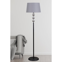 Silva Siyah Krom Metal Lambader Gri Konik Şapka Modern , Yatak Odası, Salon Lambader Çok Renkli
