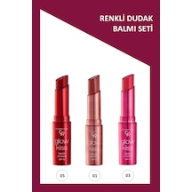 Glow Kiss No:05 - No: 01 - No: 03 Renkli Dudak Nemlendirici Seti