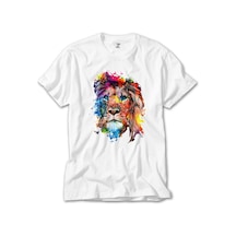 Lion Rainbow Beyaz Tişört Beyaz