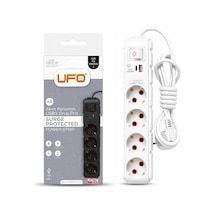 Yeni 4lü Akım Korumalı Grup Priz 1,5 Metre Bakır Kablolu, 5v 2,4a Usb Ve Type-c İle Şarj, Anahtarlı Topraklı Priz, Sürekli Koruma, 16a 250v, Max 3500w Aşırı Yük Koruması, 1,5m. Beyaz Renk