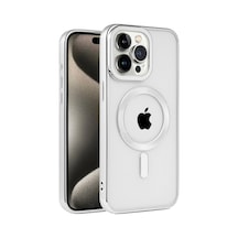 Apple Uyumlu, iPhone  15 Pro Max Kılıf Kronos Magsafe Kapak - Gümüş
