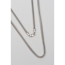 Örgü Zincirli Çelik Erkek Kolye Gri